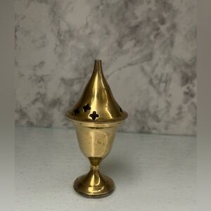 Vintage  Brass Incense Cone Burner with Lid